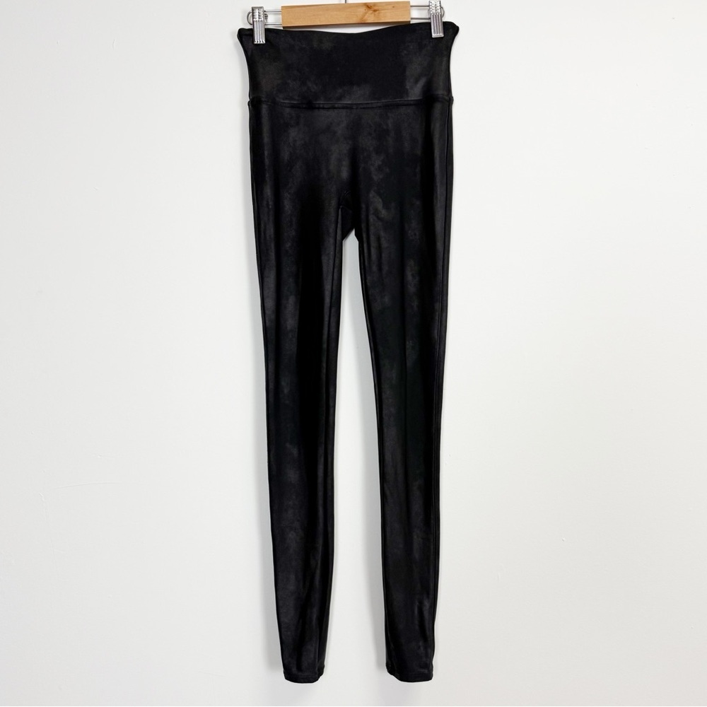Spanx Leggings Womens Small Black High Rise Faux Leather Stretch Yoga Pants